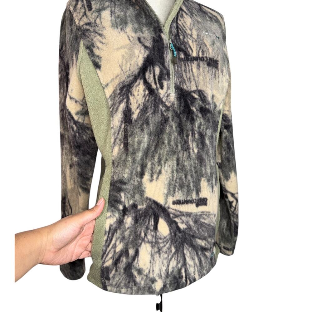 Cabela's Women's Camo Fleece Quarter Zip Pullover Sweater Size Medium Outdoors - Picture 4 of 12